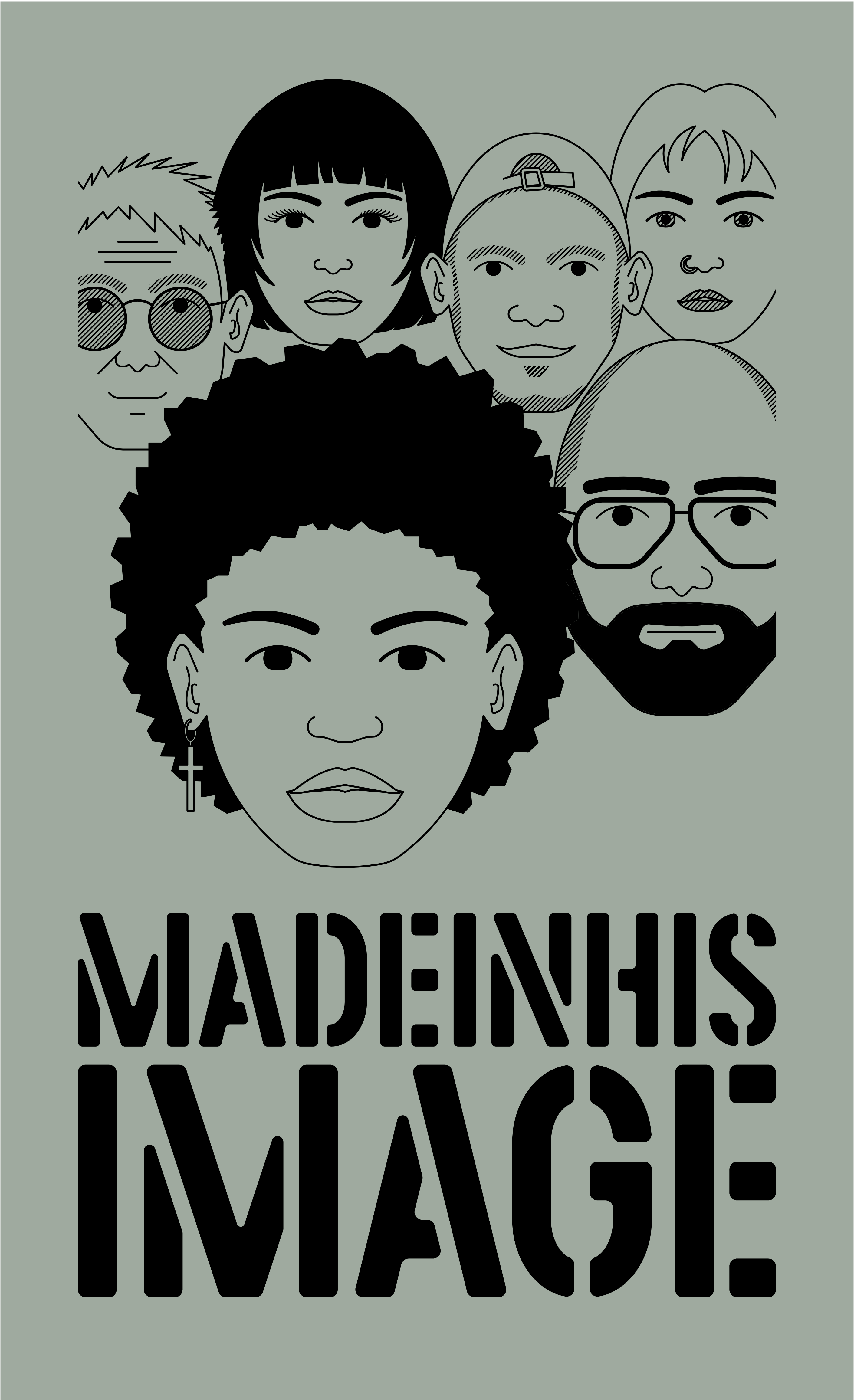 Made In His Image - diverse faces illustration